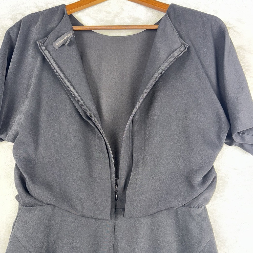 Banana Republic Little Black Blouson Mini Dress Women's 6 Professional Chic - Picture 12 of 12